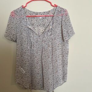 Sheer leafy LOFT top